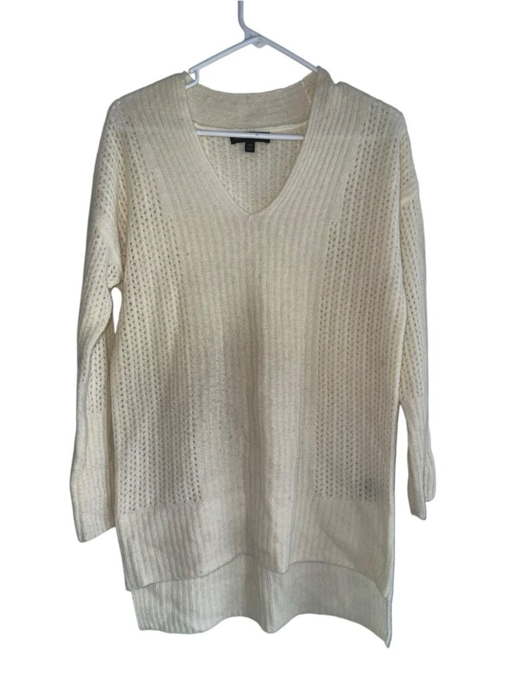 Banana Republic Womens Merino Wool Blend Cocoon Sweater Sz XS Cream Old Money